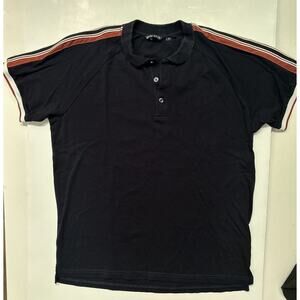 Antony Morato Men's Logo Navy Blue Polo Shirt Xl Red Striped Arm